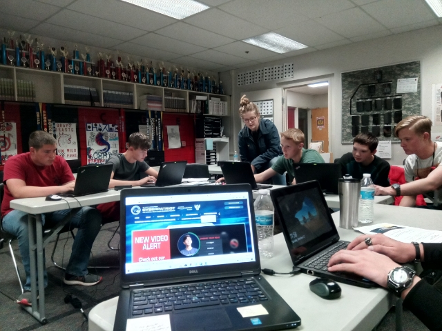  JROTC students participate in the CyberPatriot event.